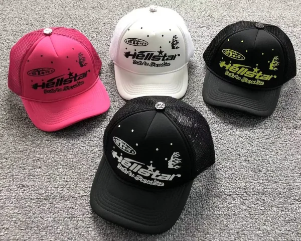 HELLSTAR Multi-Color 4-color Caps Hat - print detail