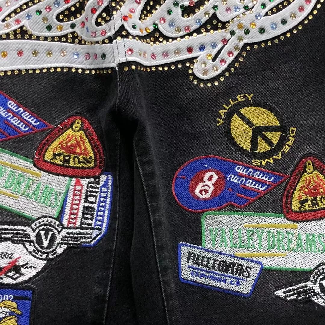 VALLEY Black Rhinestone Patches All-Over Shorts - photo 12