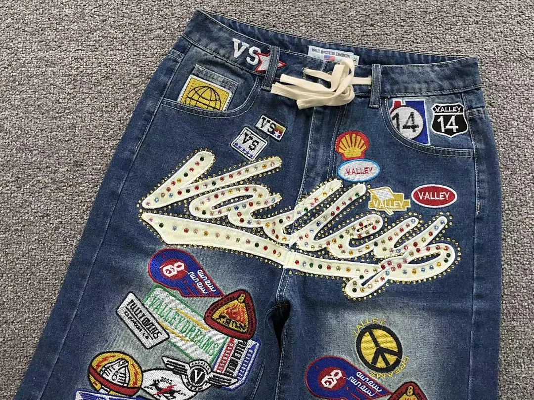VALLEY Black Rhinestone Patches All-Over Shorts - photo 13