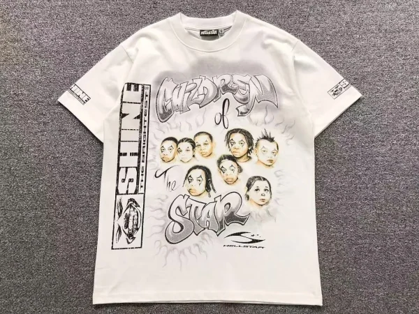 HELLSTAR White Children of the Star Faces T-Shirt - alternate angle