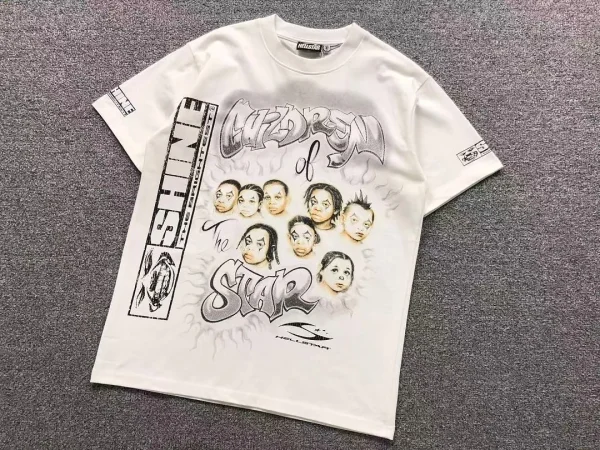 HELLSTAR White Children of the Star Faces T-Shirt - size reference