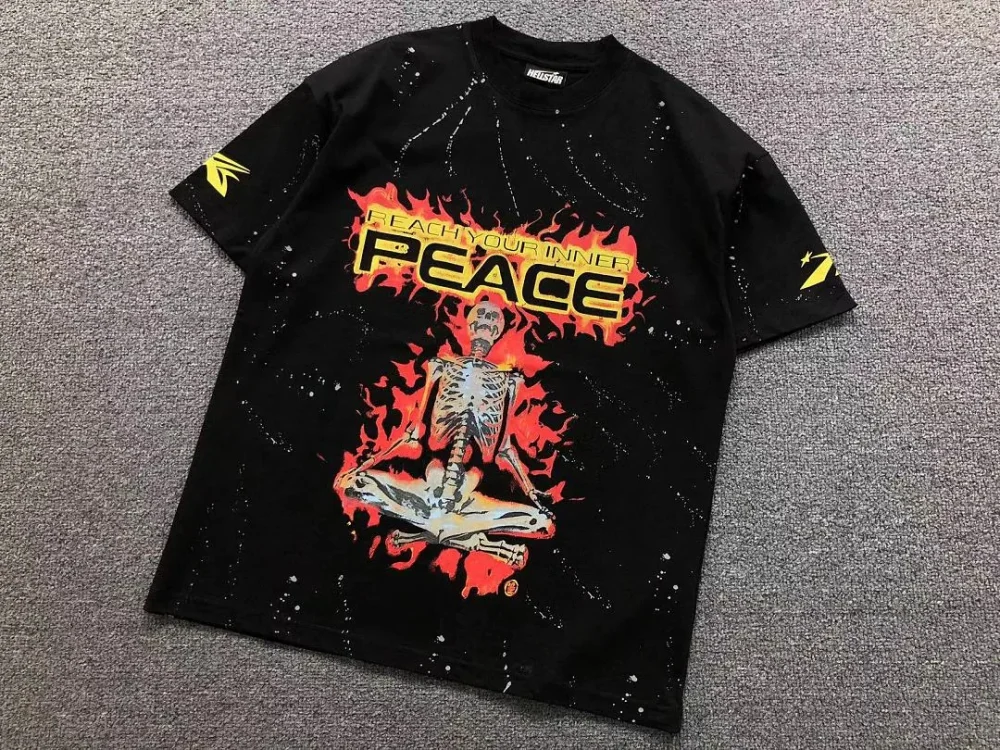 HELLSTAR Black Red Hell Peace Graphic T-Shirt - alternate angle