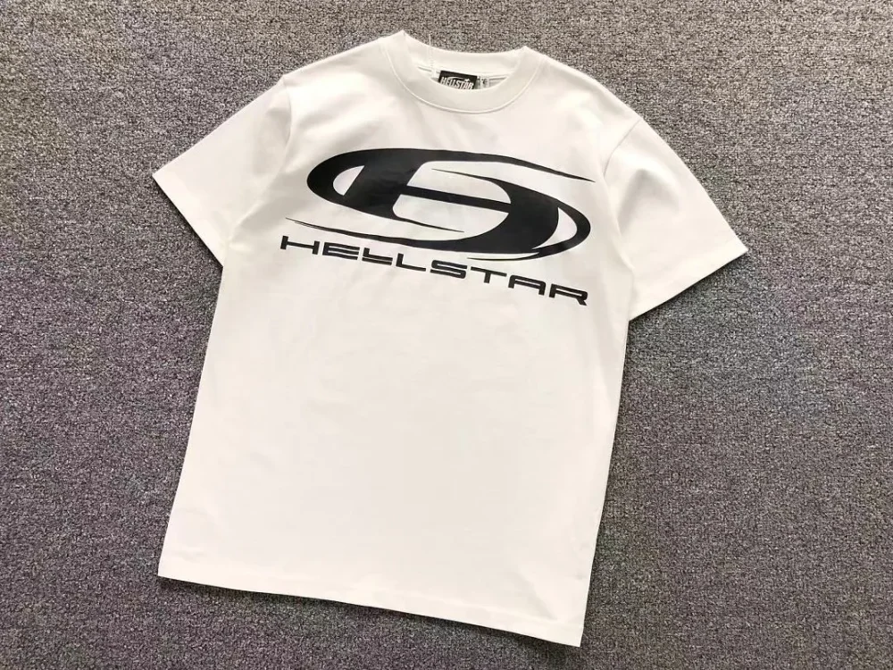 HELLSTAR White HS Logo T-Shirt - size reference