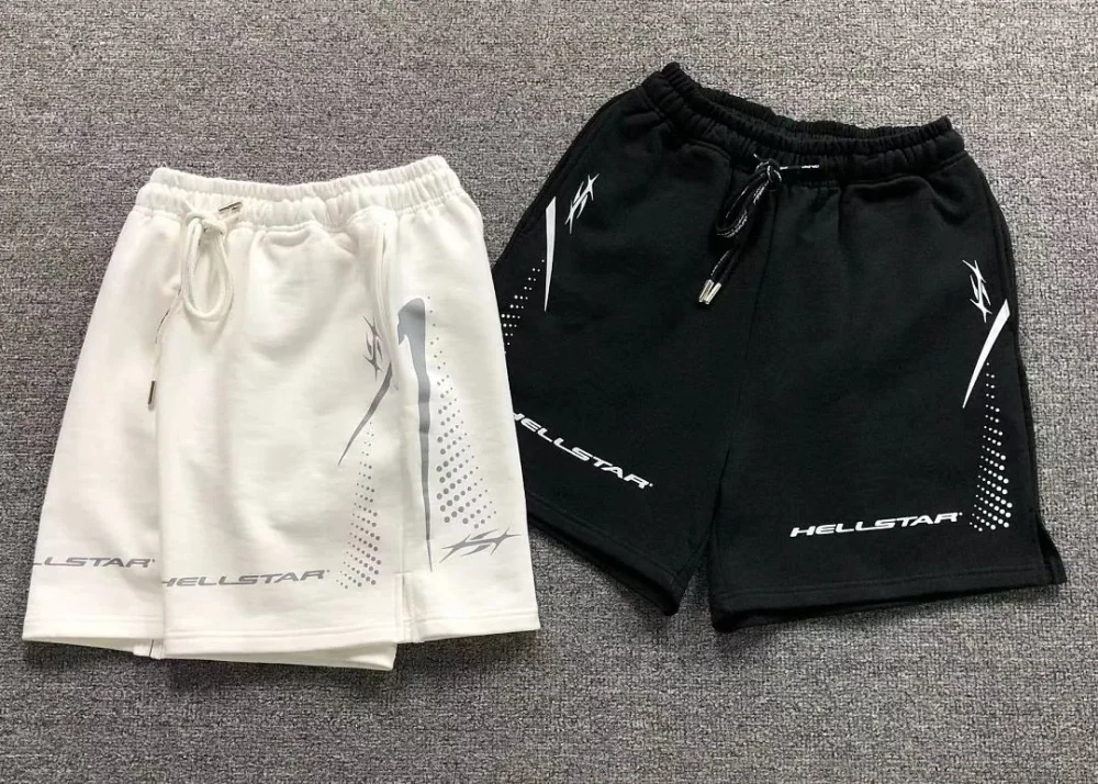 HELLSTAR White 2-color Shorts - close-up detail
