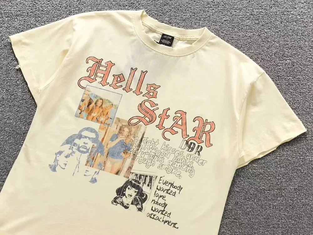 HELLSTAR Cream Ddr Collage T-Shirt - styled shot