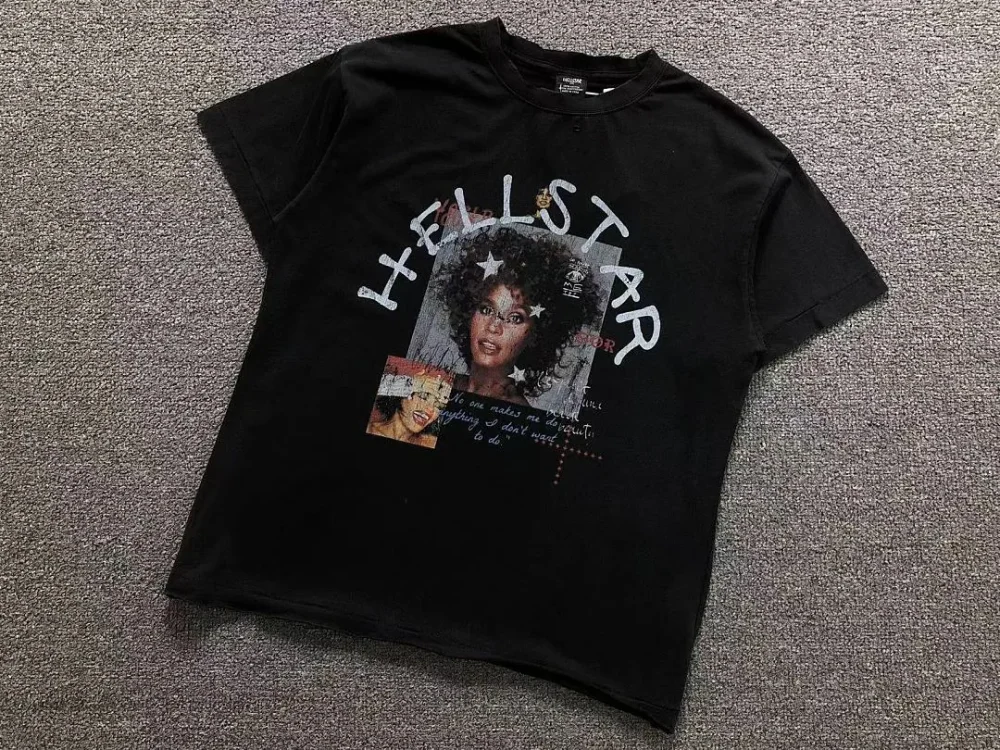 HELLSTAR Black Photo Card Collage T-Shirt - alternate angle