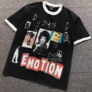 MIXED EMOTION Black Photo Collage Ringer T-Shirt