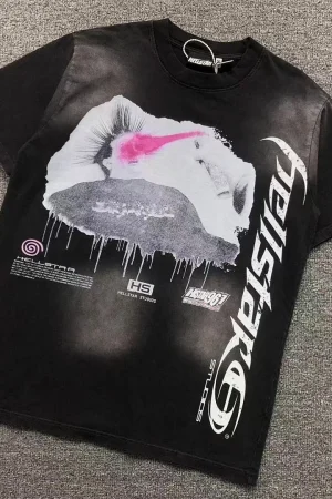 HELLSTAR Black Melting Portrait Studios T-Shirt