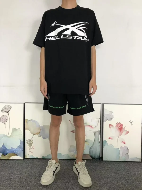 HELLSTAR White Vertical Logo T-Shirt - print detail
