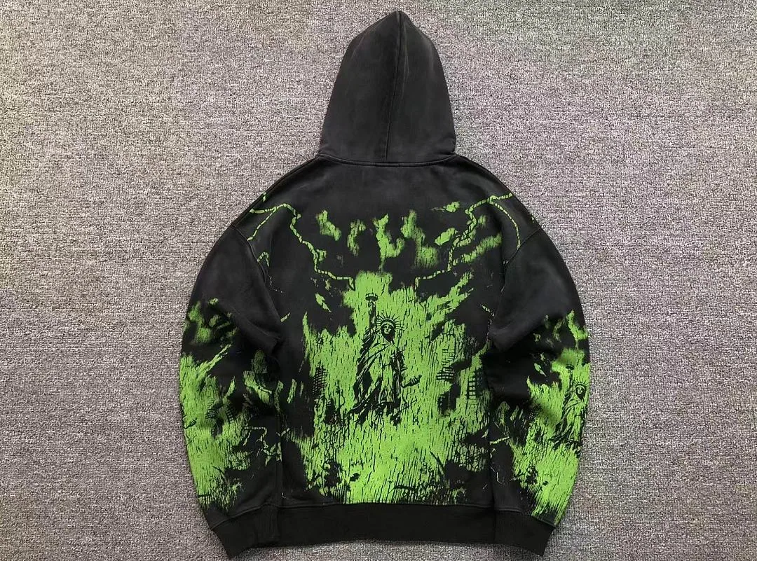 VALLEY Black Green Camo Flames All-Over Hoodie - photo 5