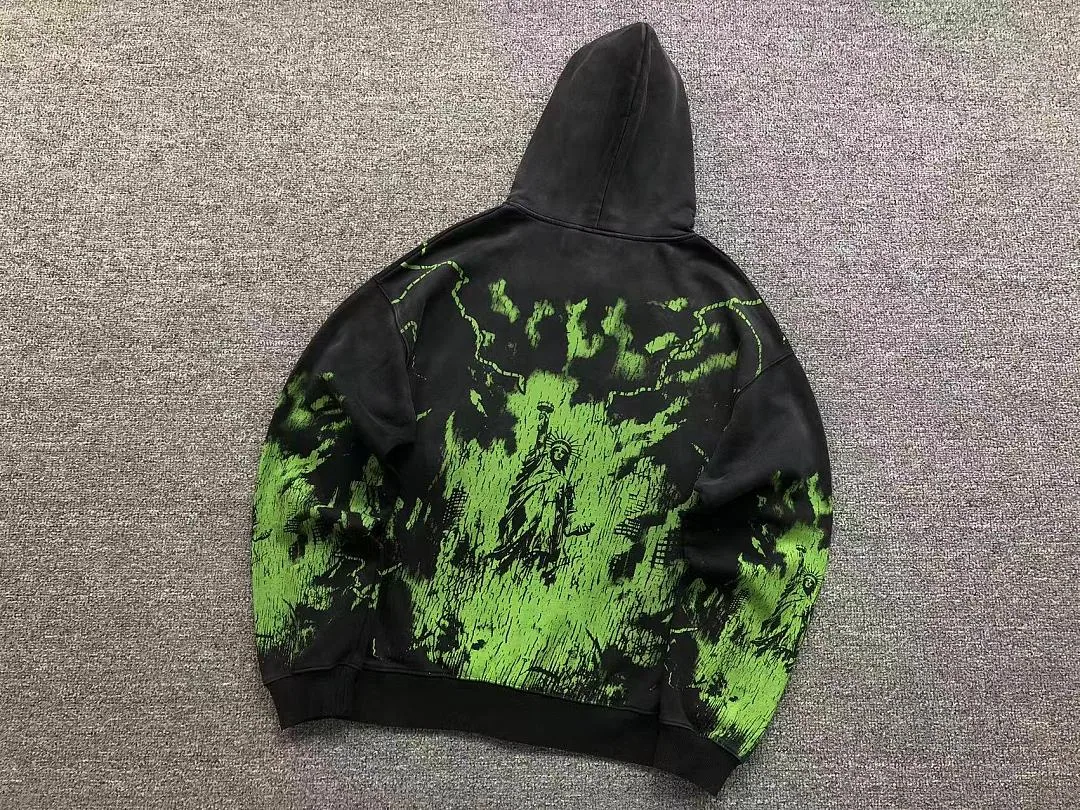 VALLEY Black Green Camo Flames All-Over Hoodie - photo 6