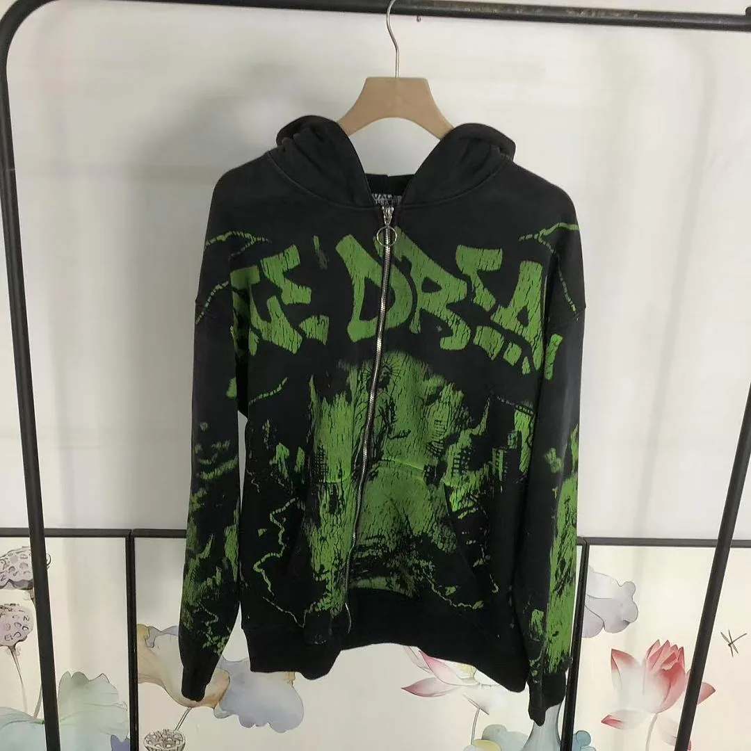 VALLEY Black Green Camo Flames All-Over Hoodie - photo 24
