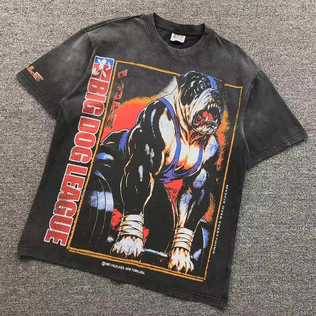 VALLEY Black Dog League Bulldog Boxer T-Shirt - photo 1