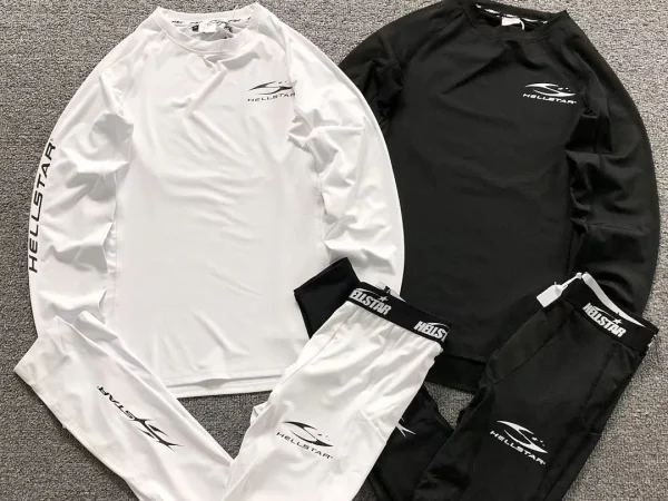 HELLSTAR White Long Sleeve Sets - close-up detail