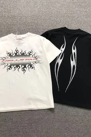 HELLSTAR White Thin Stripe Logo T-Shirt