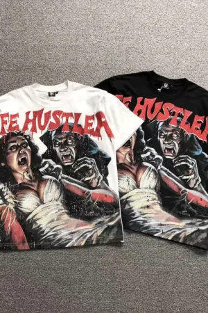 MIXED EMOTION White & Black the Hustler Scream Figures T-Shirt