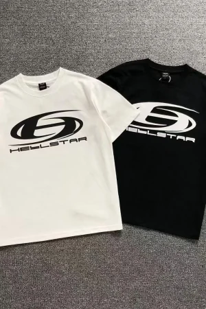 HELLSTAR White Black S Logo T-Shirt