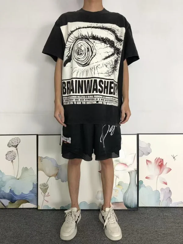 HELLSTAR White Brainwashed Eye Graphic T-Shirt - print detail