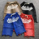 VALLEY Brown & Black & Blue & Red Distressed Valley Shorts