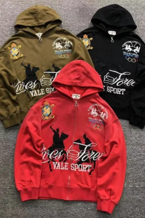 VALLEY Green & Black & Red Vale Sport Tiger Hoodie